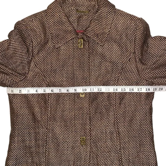 TanJay Gold-Brown Tweed Blazer with Twist Lock Buttons Size 8 - Picture 14 of 14